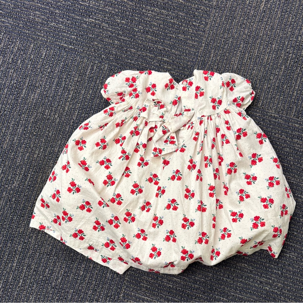Janie and Jack White Dress with Red Floral Accents - Picture 4 of 4